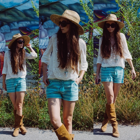 New spell designs island boho shorts turquoise XS - Picture 6 of 10